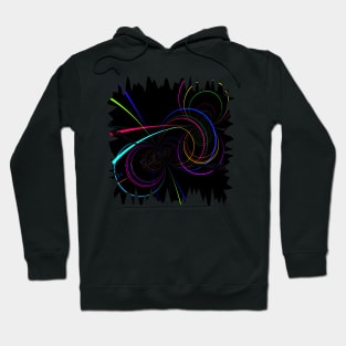 Neon Arcs and Spiral Lines Hoodie